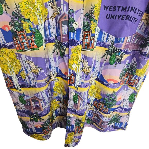 PSI International Shirt Men M Novelty Westminster University SS Button School - Picture 3 of 9